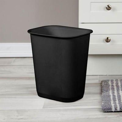 Sterilite 3 Gallon Rectangular Wastebasket Small Home Trash Bin, 16 Pack, Black - VMInnovations
