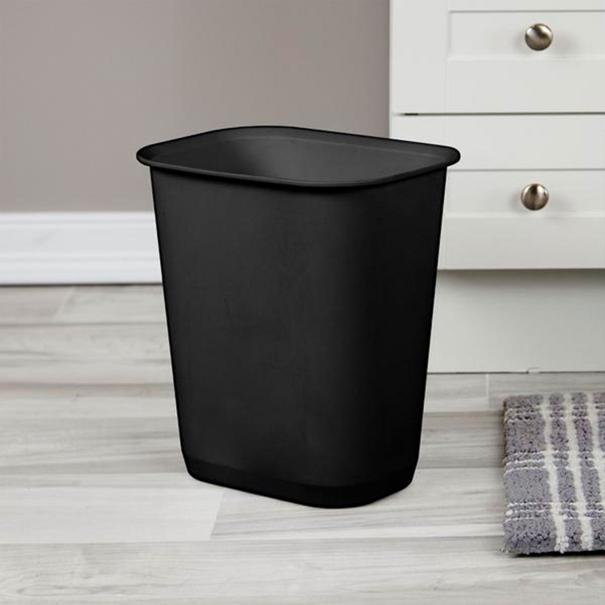Sterilite 3 Gallon Rectangular Wastebasket Small Home Trash Bin, 24 Pack, Black - VMInnovations