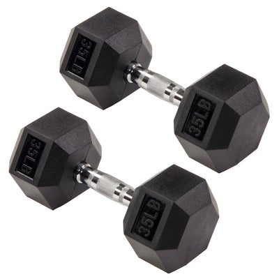 Signature Fitness Hex Dumbbells Strength Training Workout Equipment Set, 300 lbs