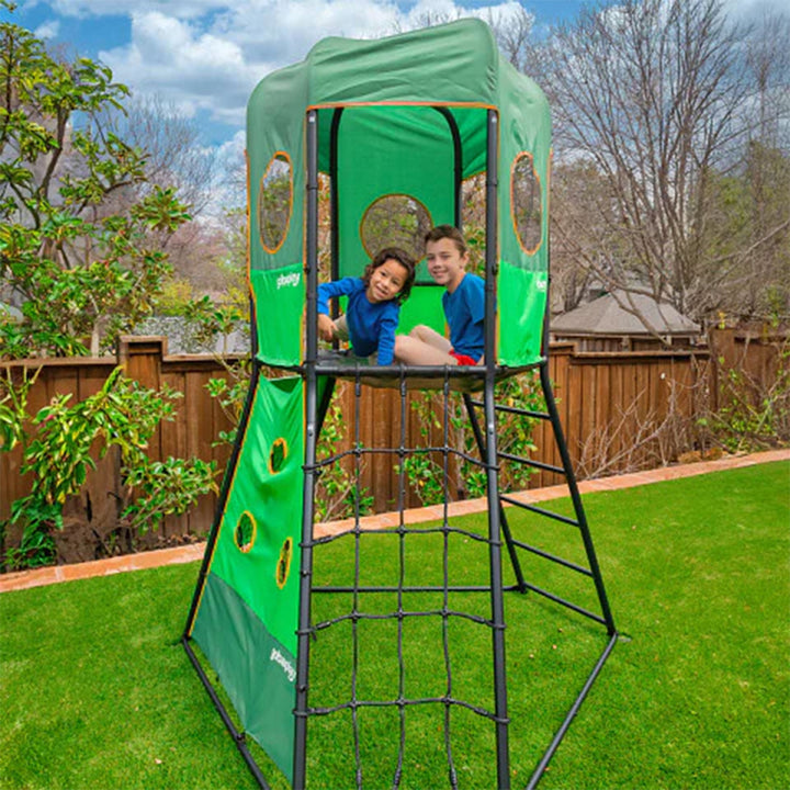 gobaplay 8.5 Foot Tall 3 Kid Capacity Large Climbing Tower w/ 3 Climbing Levels