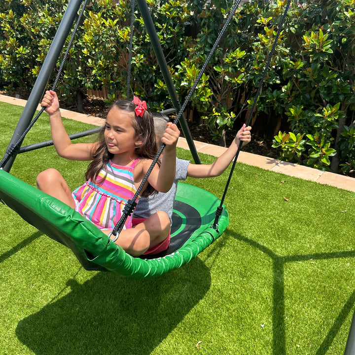 gobaplay Outdoor Swing Set Frame with Bars & gobaplay Boat Swing Platform Saucer