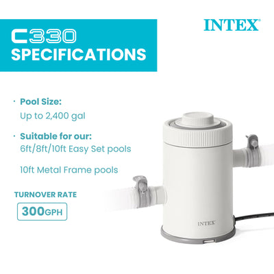 INTEX Cartridge Filter Pump for Above Ground Pools, Pump Flow Rate (Open Box) - VMInnovations