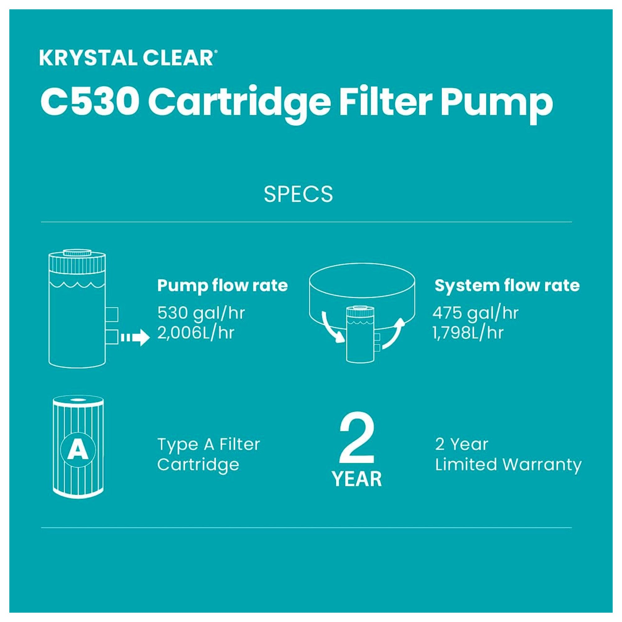 INTEX C530 Cartridge Filter Pump for Above Ground Pools (Open Box) - VMInnovations