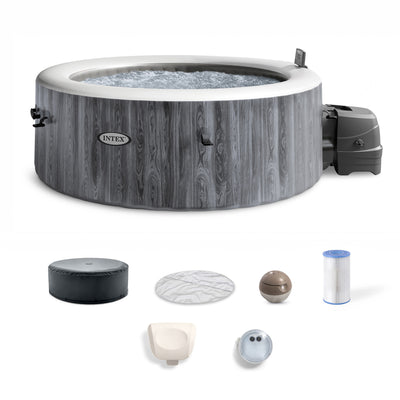 Intex PureSpa Deluxe Spa Set 140 Bubble Jet Hot Tub w/Cover, 77"x28" (For Parts)