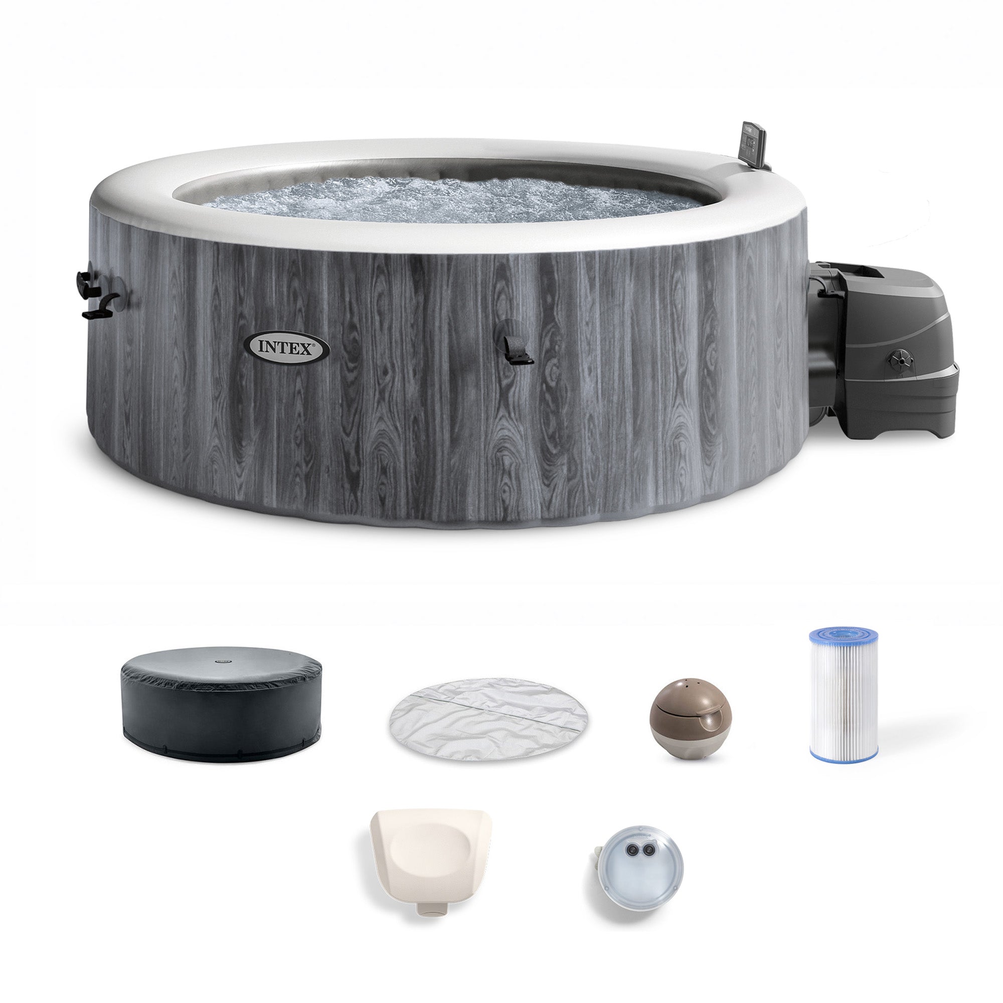 Intex PureSpa Deluxe Spa Set 140 Bubble Jet Hot Tub with Cover 77"x28"(Open Box) - VMInnovations