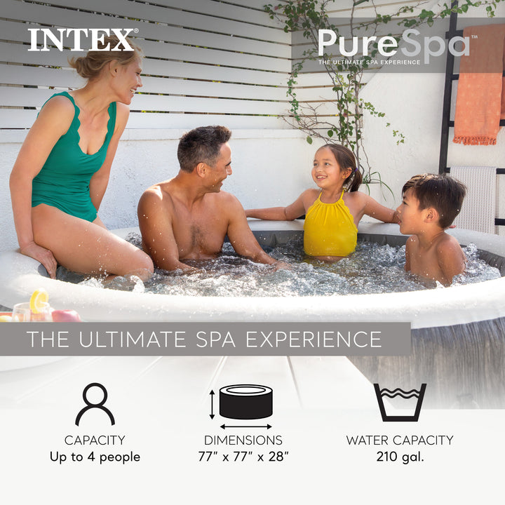 Intex PureSpa Deluxe Spa Set 140 Bubble Jet Hot Tub with Cover 77"x28"(Open Box)