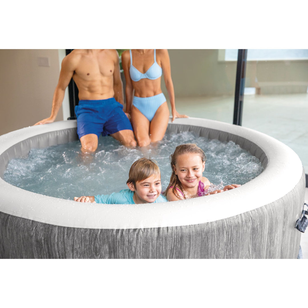 Intex PureSpa Greywood Deluxe Spa Set, 170 Bubble Jet Hot Tub, 85x28" (Open Box)