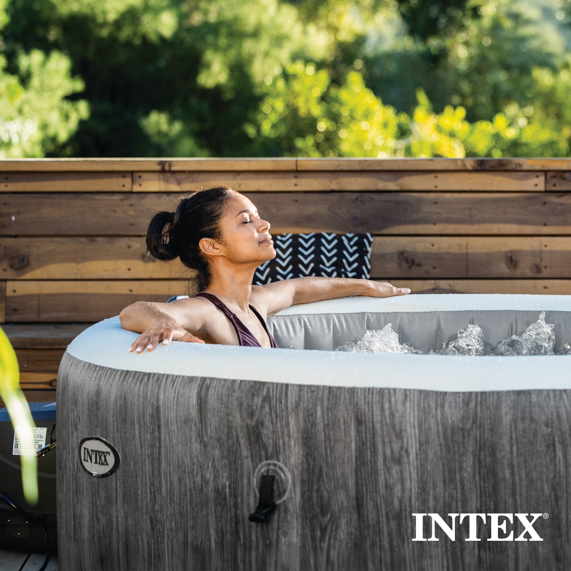 Intex PureSpa Deluxe Spa Set 170 Bubble Jet Hot Tub W/Cover 85x28"(For Parts)