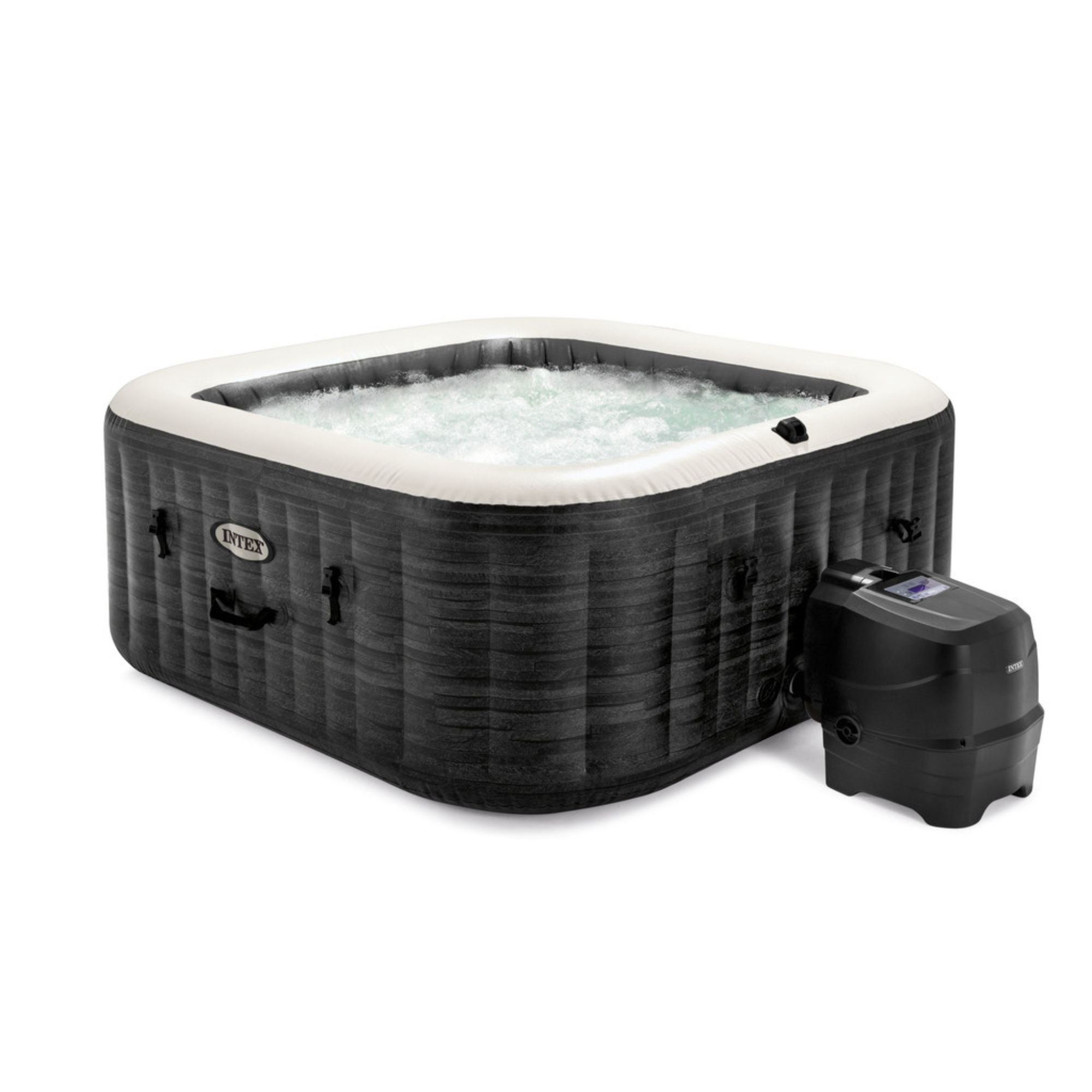 Intex PureSpa Greystone Deluxe Spa Set, 170 Bubble Jet Hot Tub w/ Cover (Used) - VMInnovations