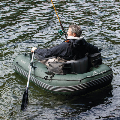 Big Catch Pro Inflatable Fishing Float Tube Set w/Oars,Pump,Rod Holders(Open Box
