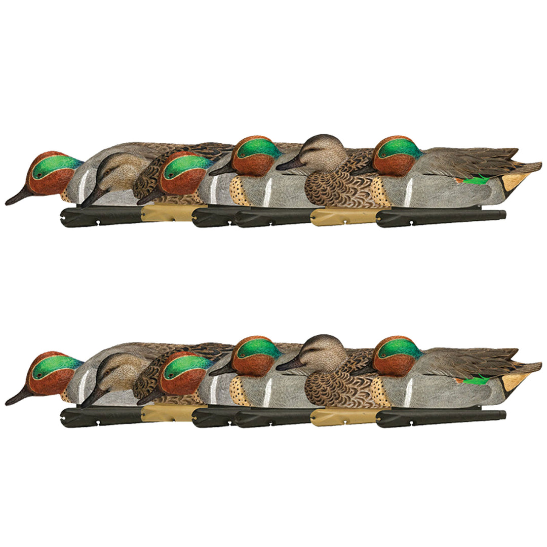 Avian X Topflight Green-Winged Teal Duck, Floating Decoys, Set of 12, Multicolor