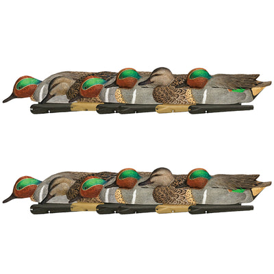 Avian X Topflight Green-Winged Teal Duck, Floating Decoys, Set of 12, Multicolor - VMInnovations