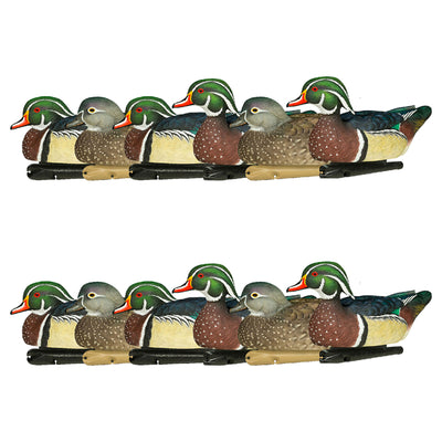 Avian X Topflight Wood Ducks, Realistic Floating Decoys, 12 Pack, Multicolor