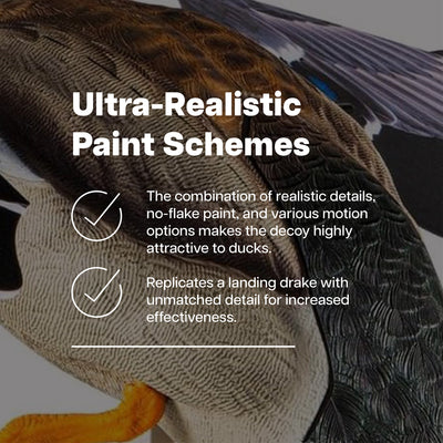 Avian X PowerFlight Mallard Weatherproof Realistic Spin Wing Duck Decoy, 3 Pack