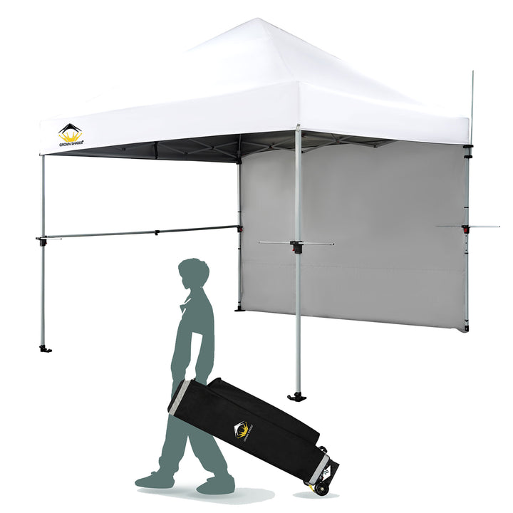 Crown Shades 10 x 10 Foot Instant Canopy Commercial Shelter with 1 Wall(Used) - VMInnovations