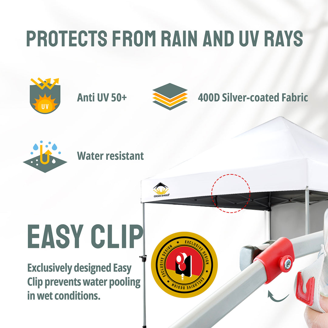 Crown Shades 10 x 10 Foot Instant Canopy Commercial Shelter with 1 Wall(Used) - VMInnovations