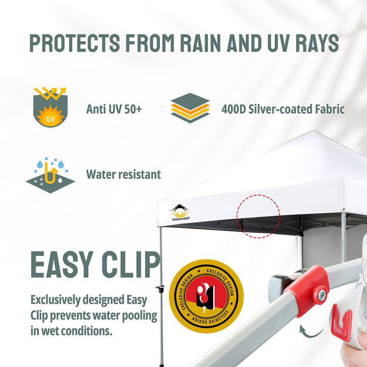 Crown Shades 10 x 10 Foot Instant Canopy Commercial Shelter with 1 Wall(Used) - VMInnovations