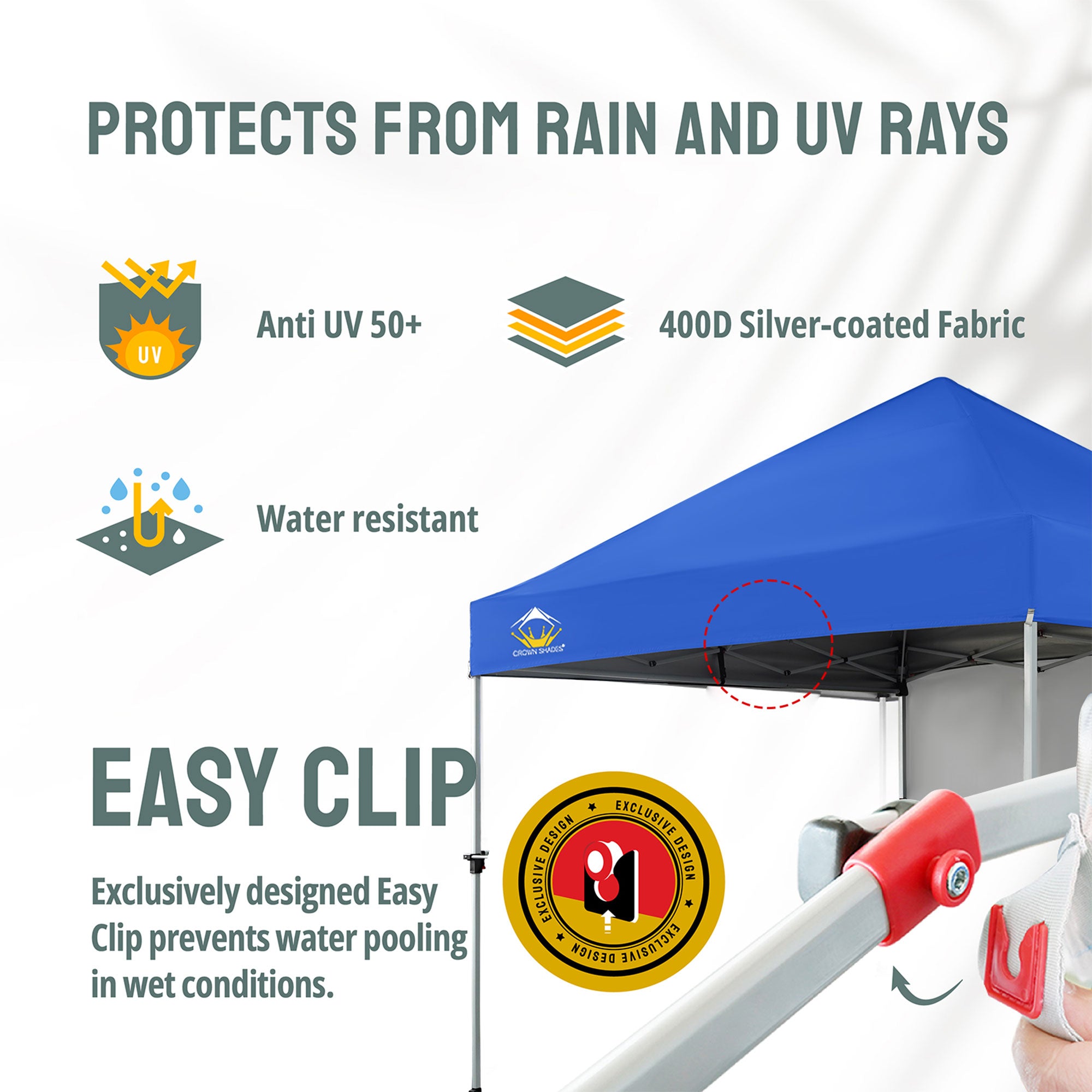 Crown Shades 10 x 10 Foot Instant Canopy Shelter with 1 Wall, Blue (Used) - VMInnovations