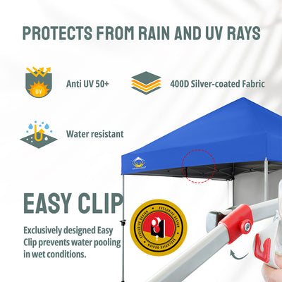 Crown Shades 10 x 10 Foot Instant Canopy Shelter with 1 Wall, Blue (Used) - VMInnovations