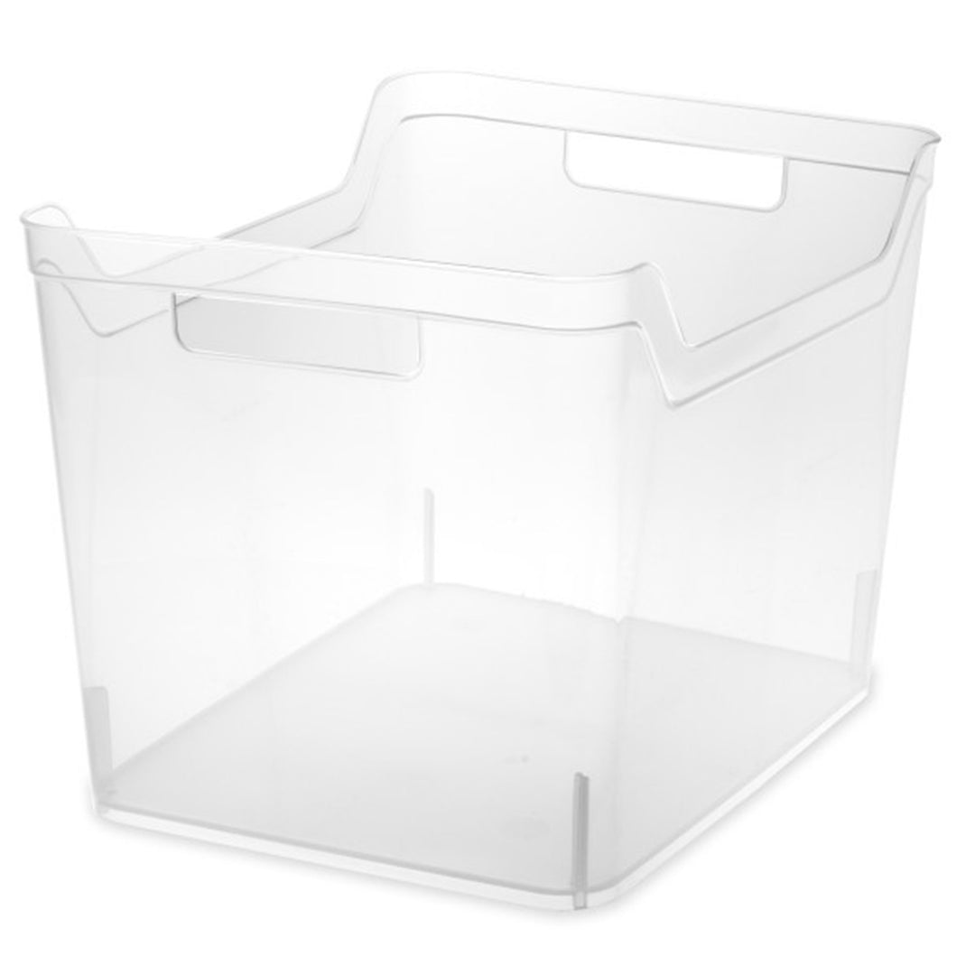 Sterilite Wide Shelf Home Office Storage Organizing Plastic Bin, 6 Pack, Clear