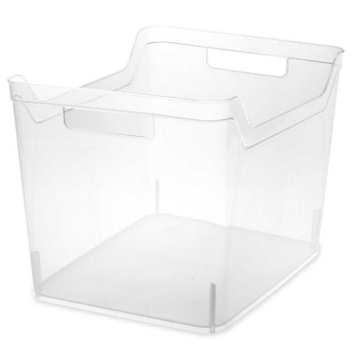 Sterilite Wide Shelf Home Office Storage Organizing Plastic Bin, 24 Pack, Clear