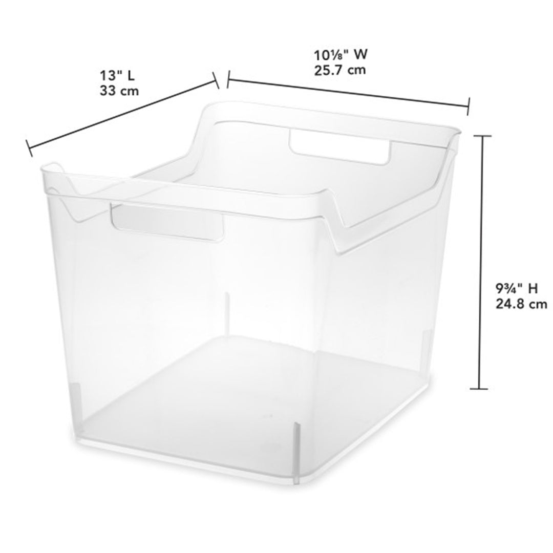 Sterilite Wide Shelf Home Office Storage Organizing Plastic Bin, 24 Pack, Clear