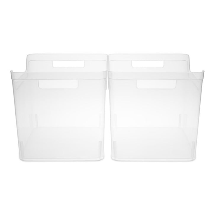 Sterilite Wide Shelf Home Office Storage Organizing Plastic Bin, 6 Pack, Clear