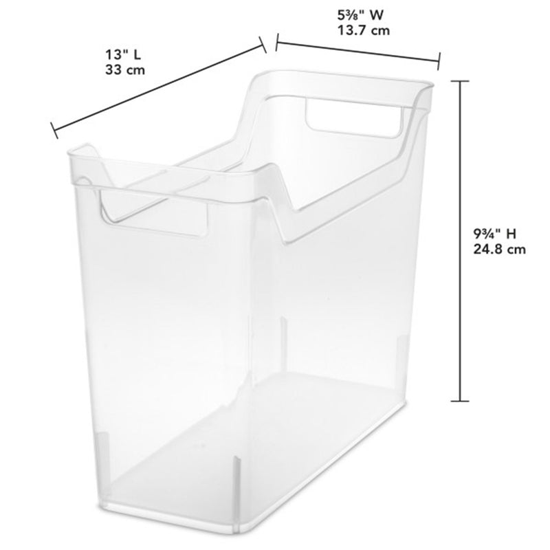 Sterilite Narrow Shelf Home Storage Organizing Plastic Container, 24 Pack, Clear