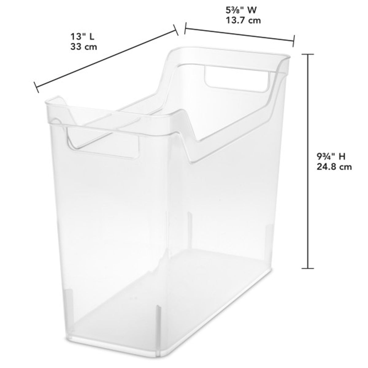Sterilite Narrow Shelf Home Storage Organizing Plastic Container, 12 Pack, Clear