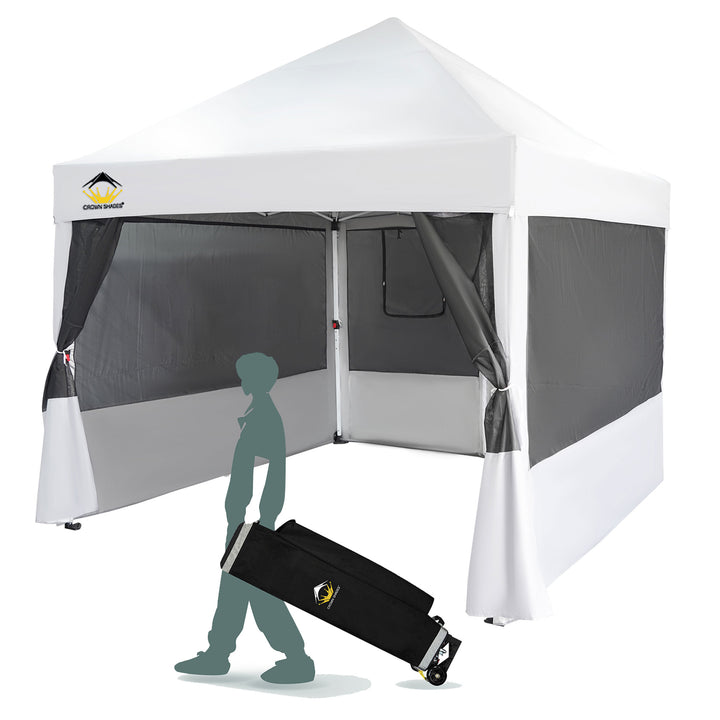 Crown Shades 10 x 10 Foot Instant Canopy Commercial Shelter with 4 Net (Used)