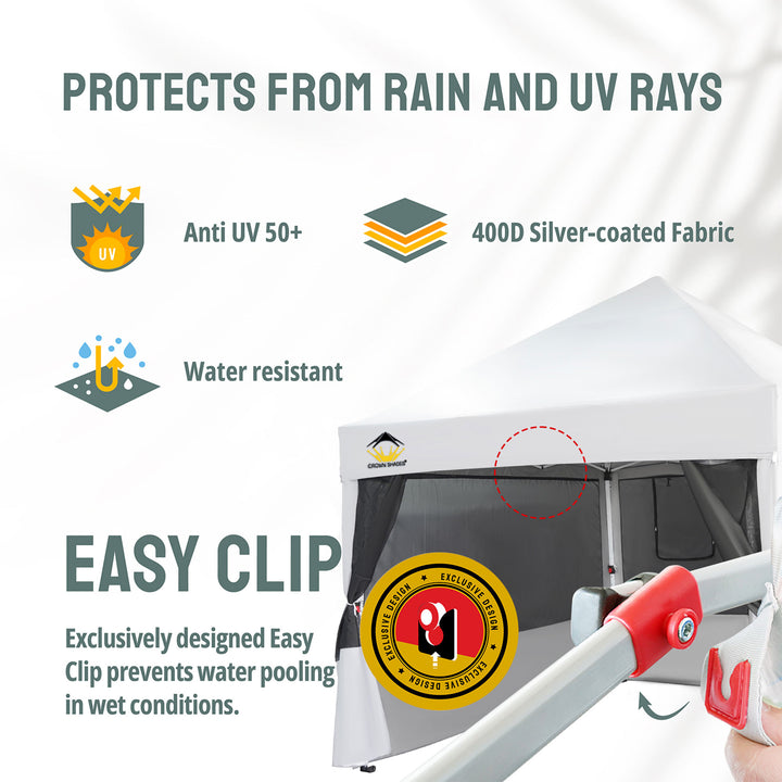 Crown Shades 10 x 10 Foot Instant Canopy Commercial Shelter with 4 Net (Used)