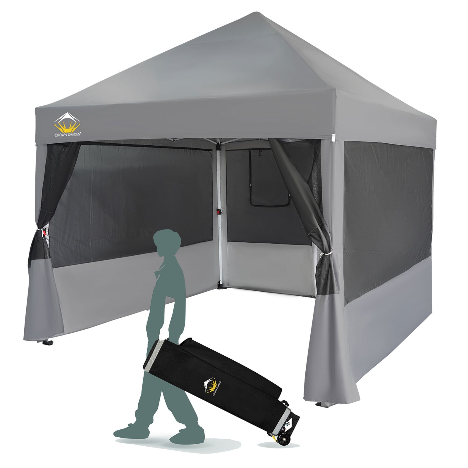 Crown Shades 10 x 10 Foot Instant Canopy Commercial Shelter with 4 Nets (Used) - VMInnovations
