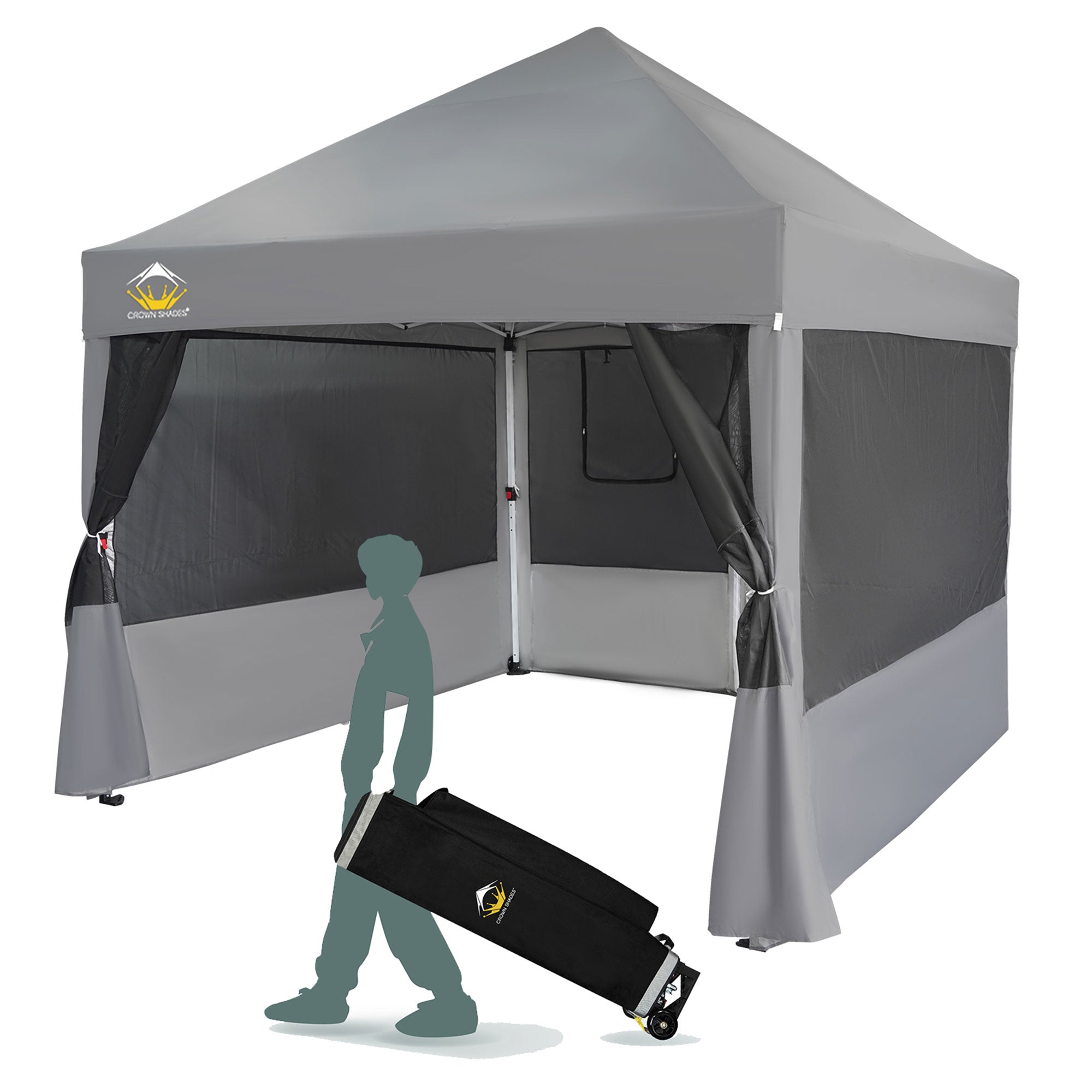 Crown Shades 10 x 10 Foot Instant Canopy Commercial Shelter with 4 Nets (Used) - VMInnovations