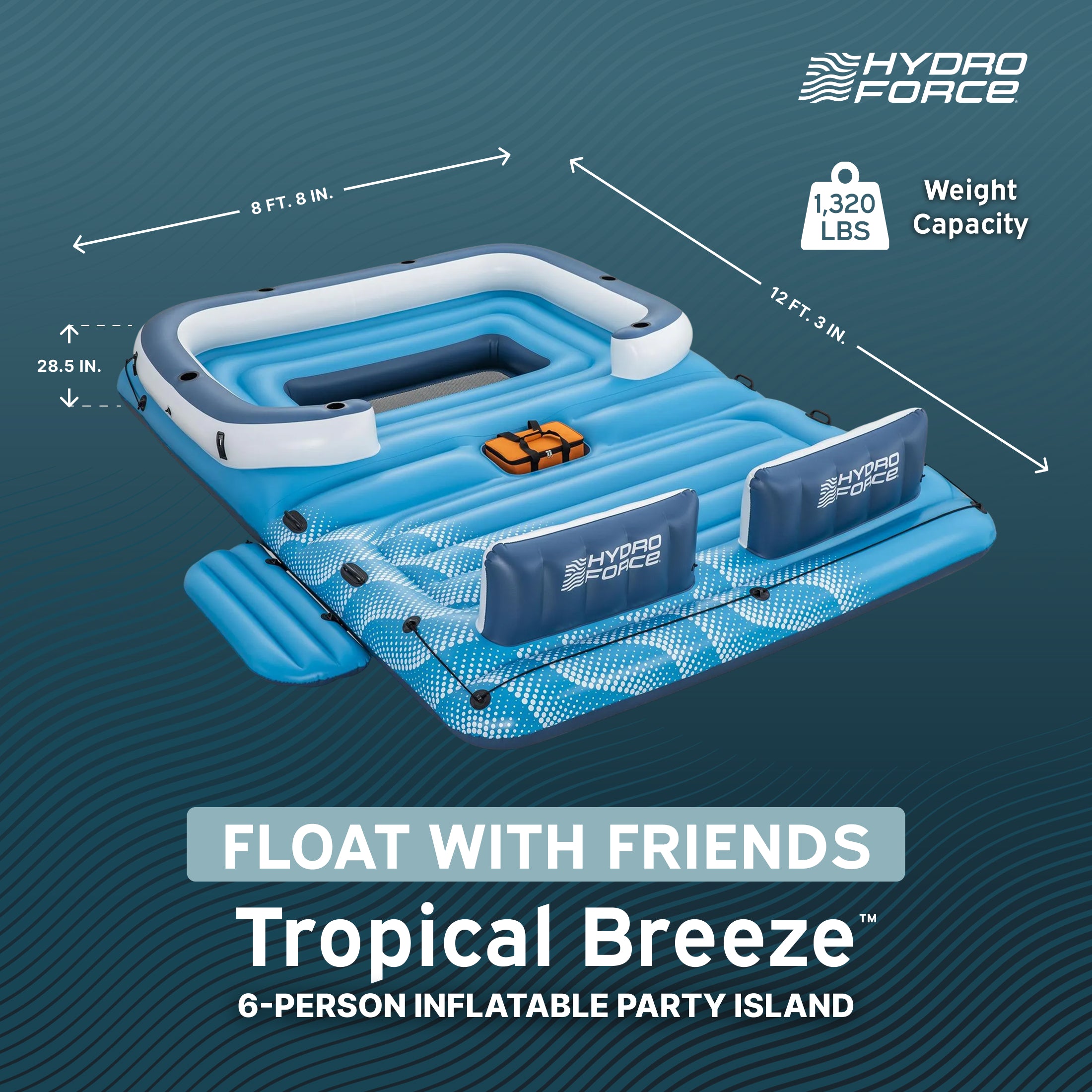 Bestway CoolerZ Tropical Breeze 6 Person Inflatable Party Island Float(Open Box)