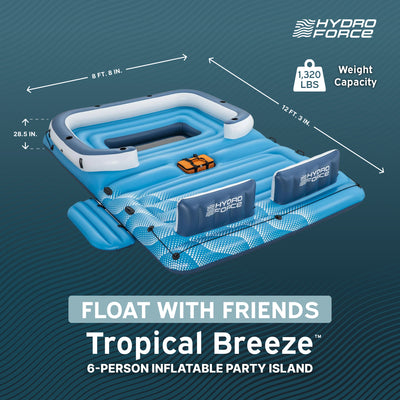 Bestway CoolerZ Tropical Breeze 6 Person Inflatable Party Island Float(Open Box)