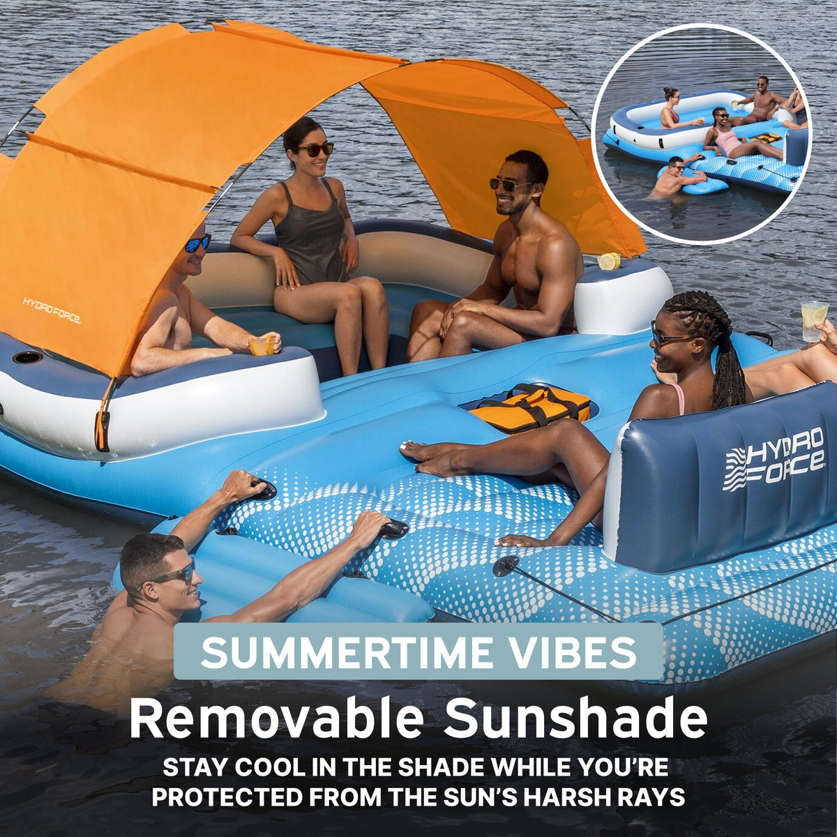 Bestway CoolerZ Tropical Breeze Inflatable Party Island Water Float (Used)