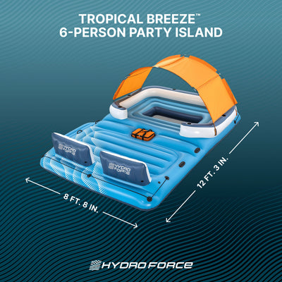 Bestway CoolerZ Tropical Breeze 6 Person Inflatable Party Island Float(Open Box) - VMInnovations