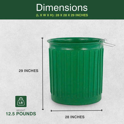 Chem-Tainer 60 Gal Carry Landscape Barrel w/Steel Top Ring Design, 3 Pack, Green