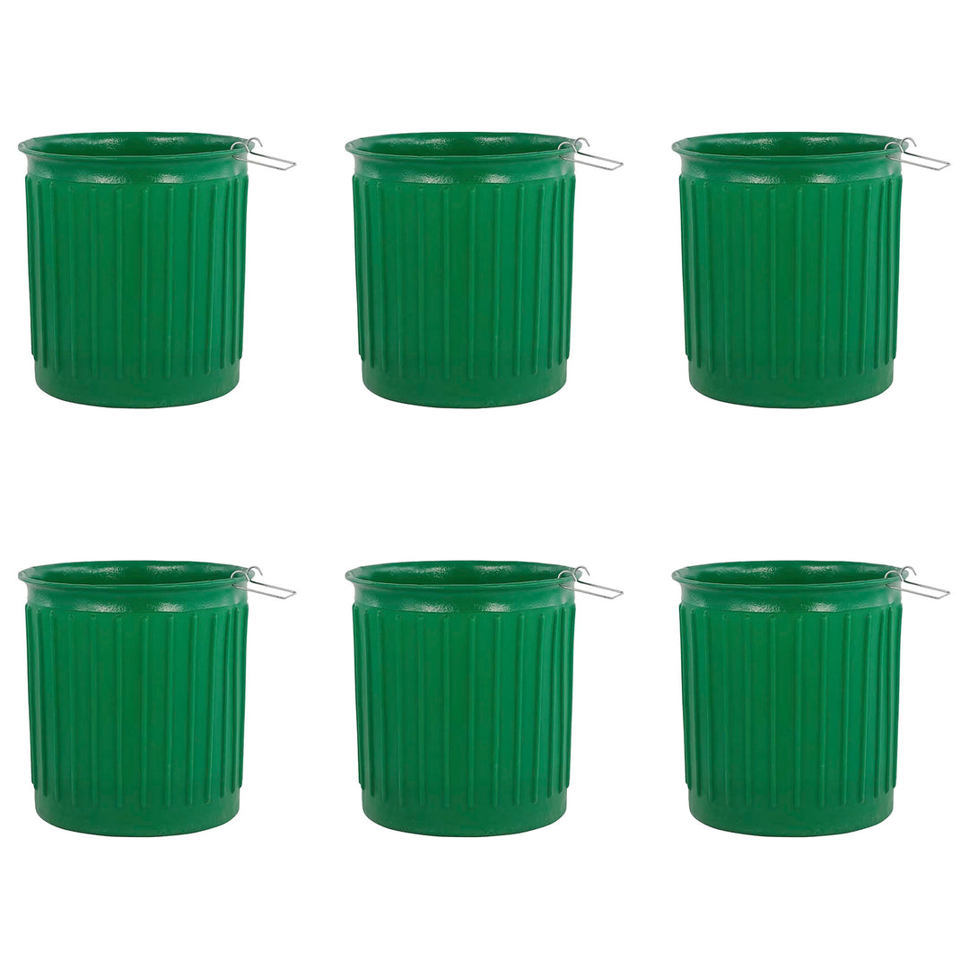 Chem-Tainer 60 Gal Carry Landscape Barrel w/Steel Top Ring Design, 6 Pack, Green