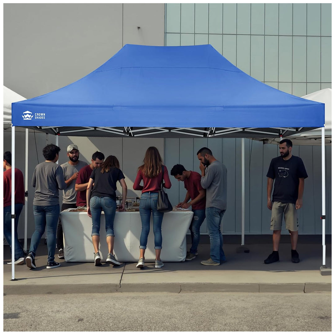 CROWN SHADES 10x15 Pop Up Canopy, Commercial Heavy Duty Tent, Blue (Used)
