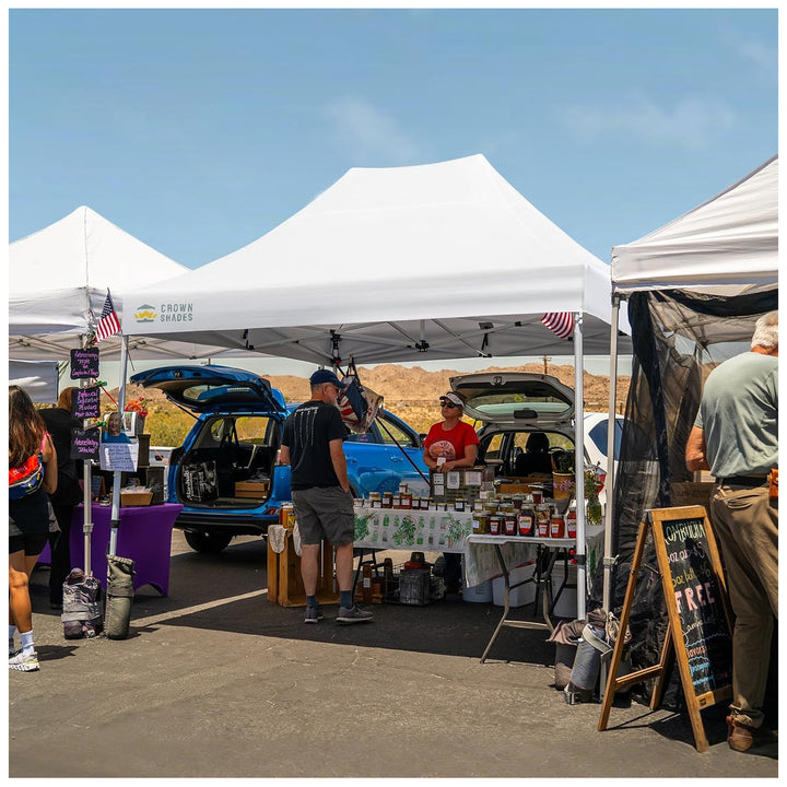 CROWN SHADES 10x15 Pop Up Canopy w/4 Sidewalls, Tent for Events( Used)