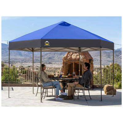 CROWN SHADES 14x14 Pop Up Gazebo, Canopy Tent for Events, Blue/Grey(Used) - VMInnovations