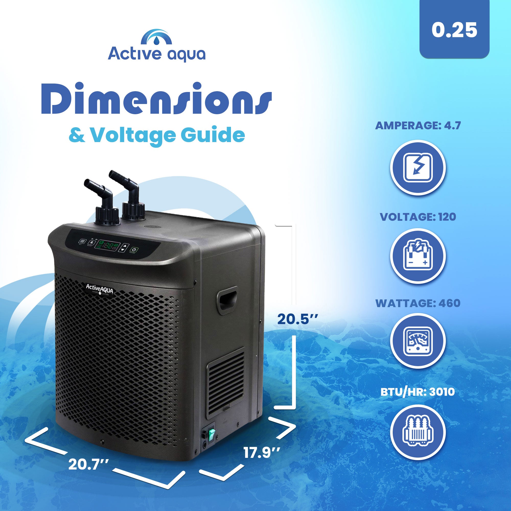 Active Aqua 0.25 HP 396-925 GPH 120V Cooling Water with 1000 GPH Water Pump - VMInnovations