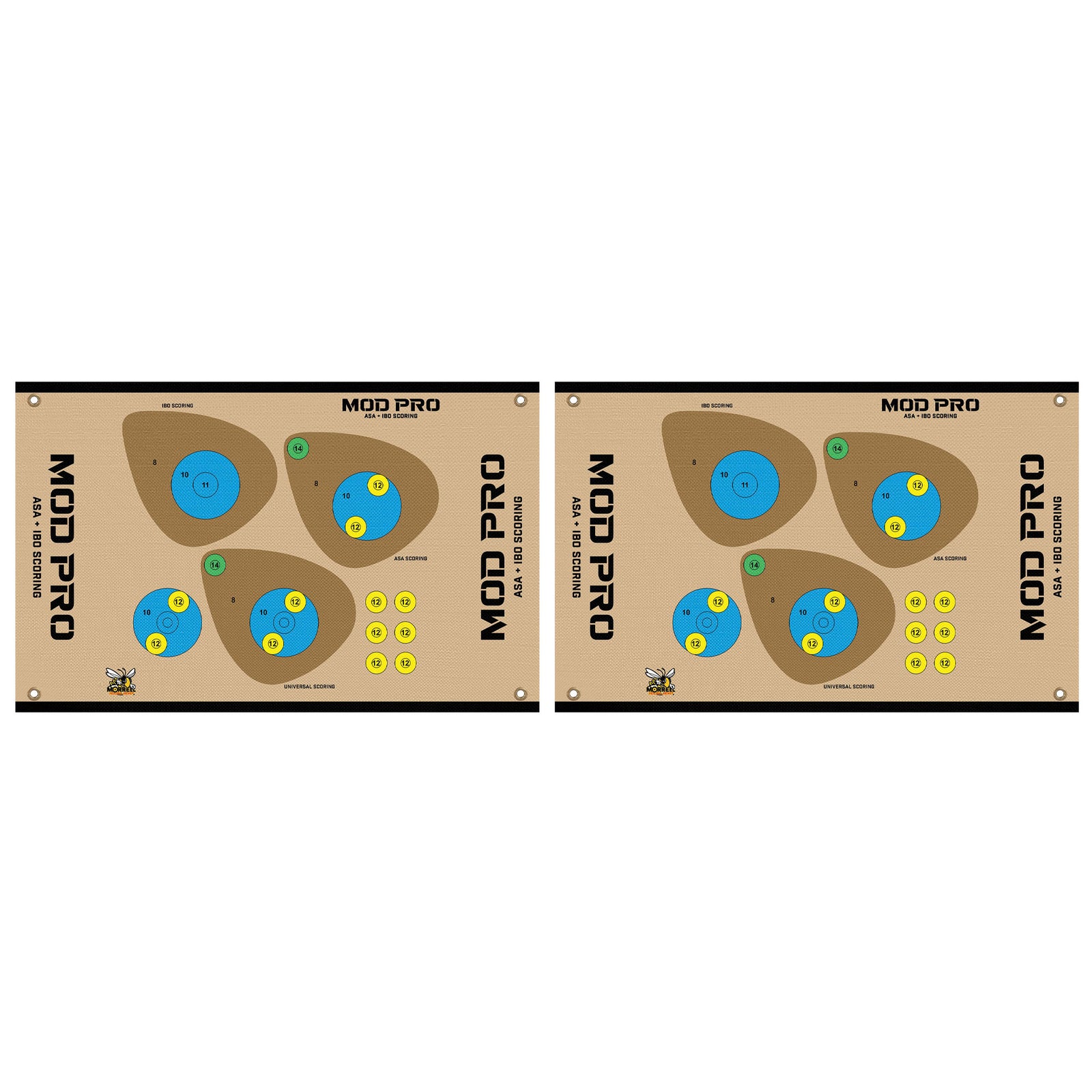 Morrell Yellow Jacket MOD Pro ASA & IBO Shooting Bullseyes with Scoring, 2 Pack - VMInnovations