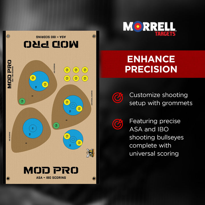 Morrell Yellow Jacket MOD Pro ASA & IBO Shooting Bullseyes with Scoring, 2 Pack