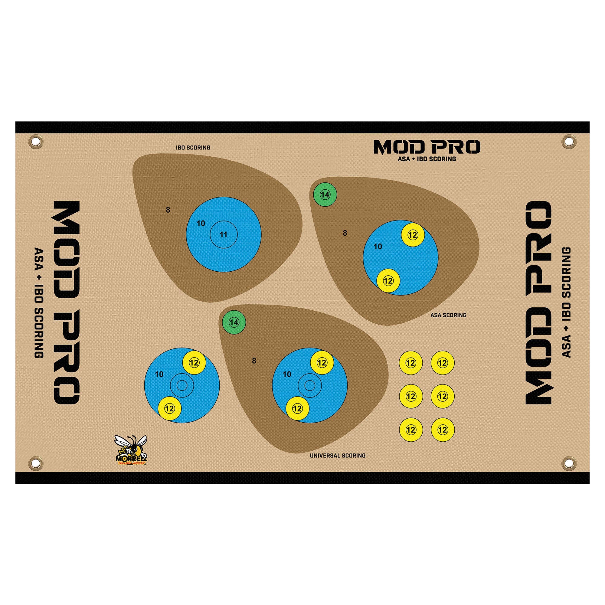 Morrell Yellow Jacket MOD Pro ASA & IBO Shooting Bullseyes with Scoring, 4 Pack - VMInnovations