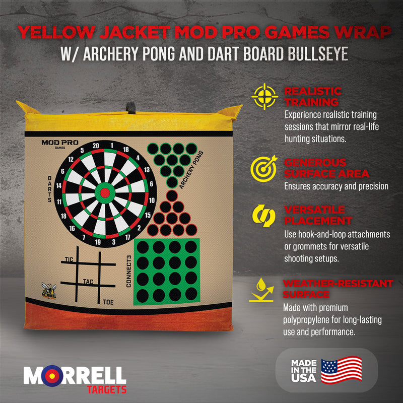 Morrell Yellow Jacket MOD Pro Games Wrap with Archery Pong Bullseye, 3 Pack, Tan