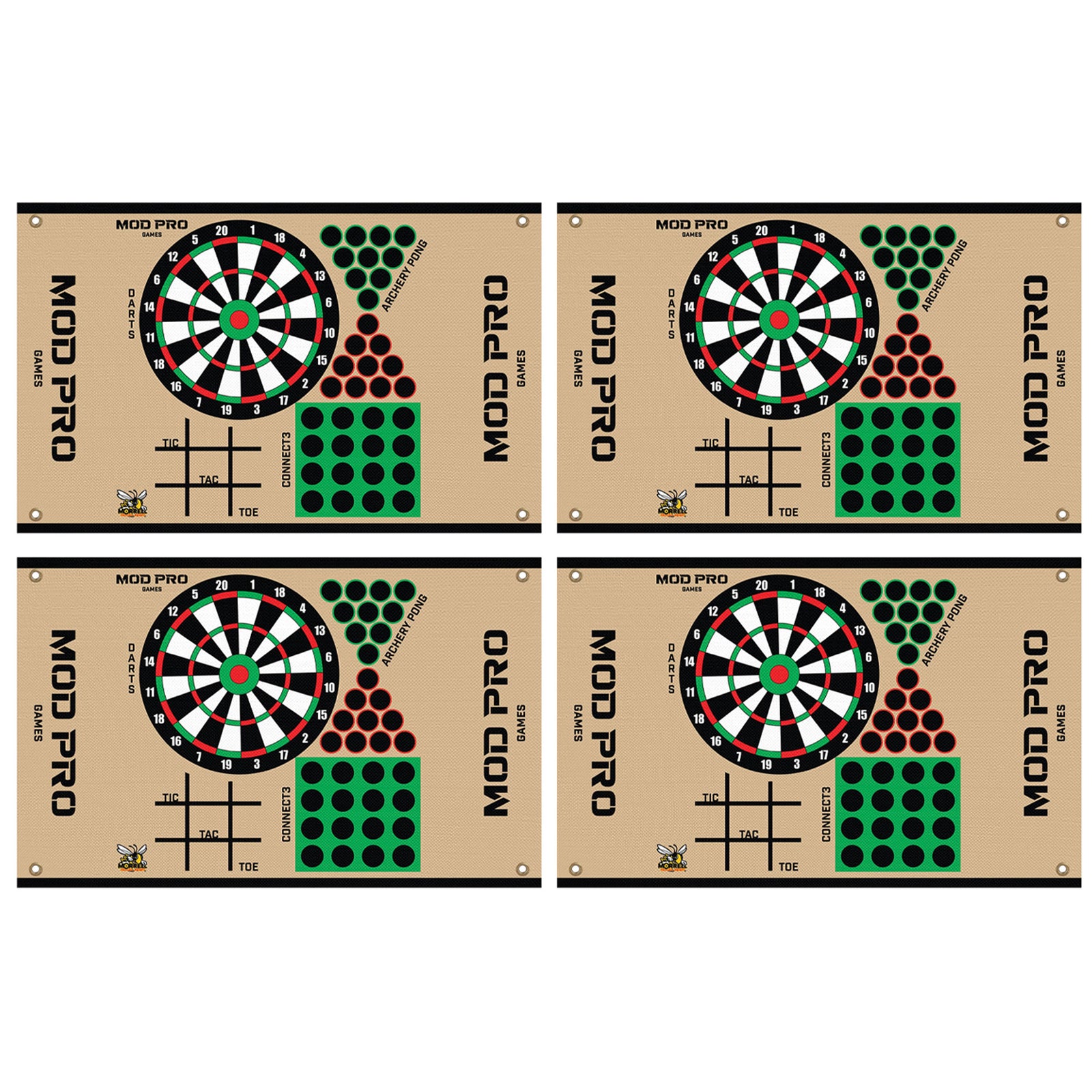 Morrell Yellow Jacket MOD Pro Games Wrap with Archery Pong Bullseye, 4 Pack, Tan - VMInnovations
