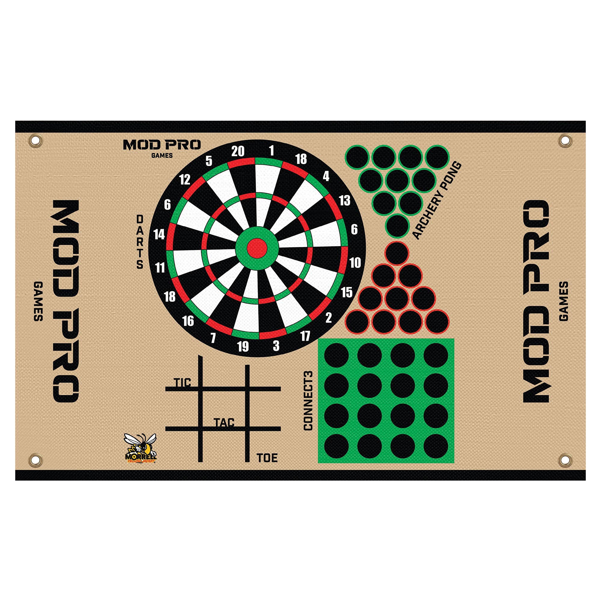 Morrell Yellow Jacket MOD Pro Games Wrap with Archery Pong Bullseye, 4 Pack, Tan - VMInnovations