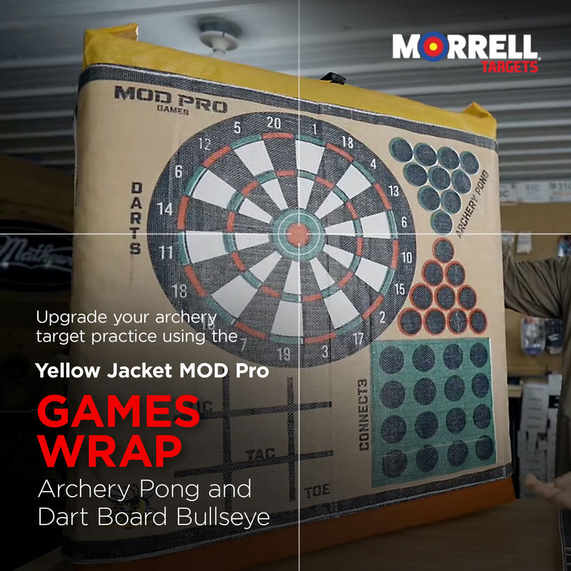 Morrell Yellow Jacket MOD Pro Games Wrap with Archery Pong Bullseye, 4 Pack, Tan